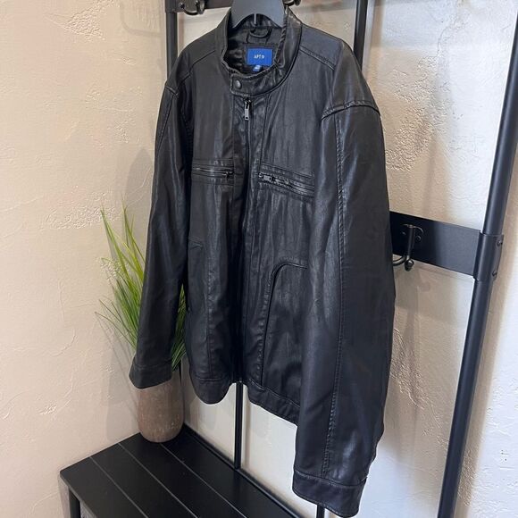 Apt 9 vegan leather jacket black size XXL NWOT - Picture 3 of 13